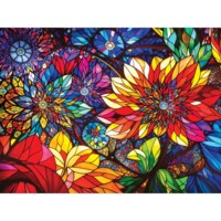 RoseArt Stained Glass - Flowers - imagen del puzzle