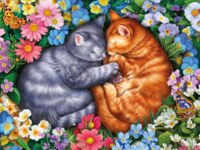 Ceaco Sleeping Kittens in Flowers - imagen del puzzle