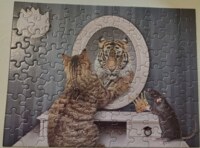 Bei Bi La Mirror cat tiger - puzzle image