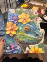 Black Sea Puzzles Among the flowers: Chameleon - puzzle image