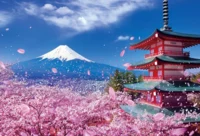 Beverly Puzzle Fuji and Cherry Blossom Dancing Sengen Shrine - image du puzzle