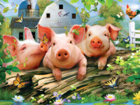 Masterpieces Green Acres: Three Li’l Pigs - obrázek puzzlí