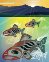 Indigenous Art Puzzle Salmon Fall Run - obrázek puzzlí