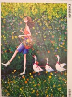 Playful Mario Flower Picking Girl - パズル画像