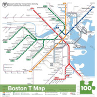 New York Puzzle Company Boston T Map - imagen del puzzle