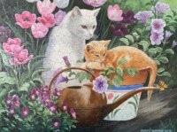 KI Puzzlers (Karmin International) Garden Cats - puzzle image