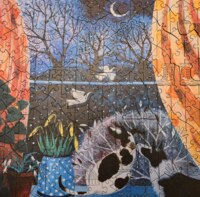 Victory Wooden Pyzzles Watching Snowfall - パズル画像