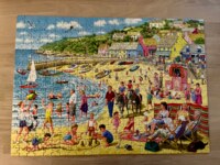 Corner Piece Nostalgic Beach Scene - imagen del puzzle