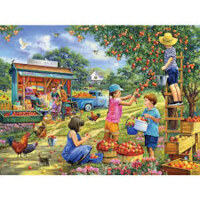 Bits and Pieces A Great Day For Apple Picking - puzzle image