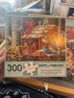 Bits and Pieces First snow at the feeder - パズル画像