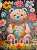 Enjoy Flower Teddy Bear - Puzzlebild