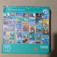 Corner Piece Exotic travel stamps - パズル画像