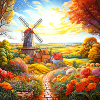 Springbok Windmill on the Farm - puzzle image