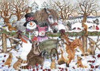 Alipson Two snowmen winterscene - imagen del puzzle