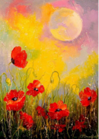 Enjoy Poppies in the Moonlight - Puzzlebild
