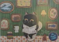 The Puzzle Collab Black Cat on the Toilet - imagen del puzzle