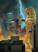 Cardinal Catzilla Vs. Robot - パズル画像