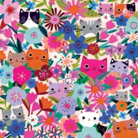 Mudpuppy Blooming Cats - パズル画像