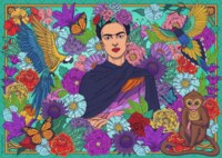 Ravensburger Frida Kahlo’s Paradise: Parrot, Monkey and Blooms - puzzle image
